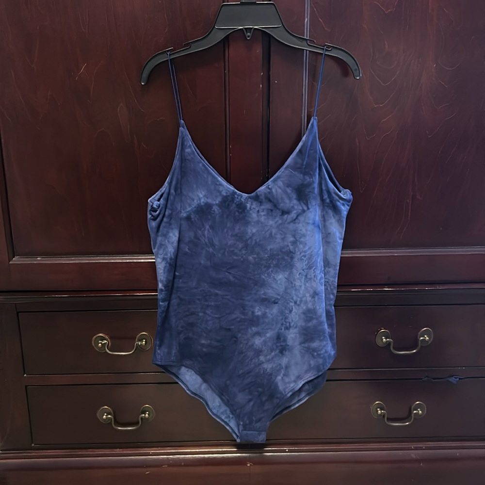 blue body suit